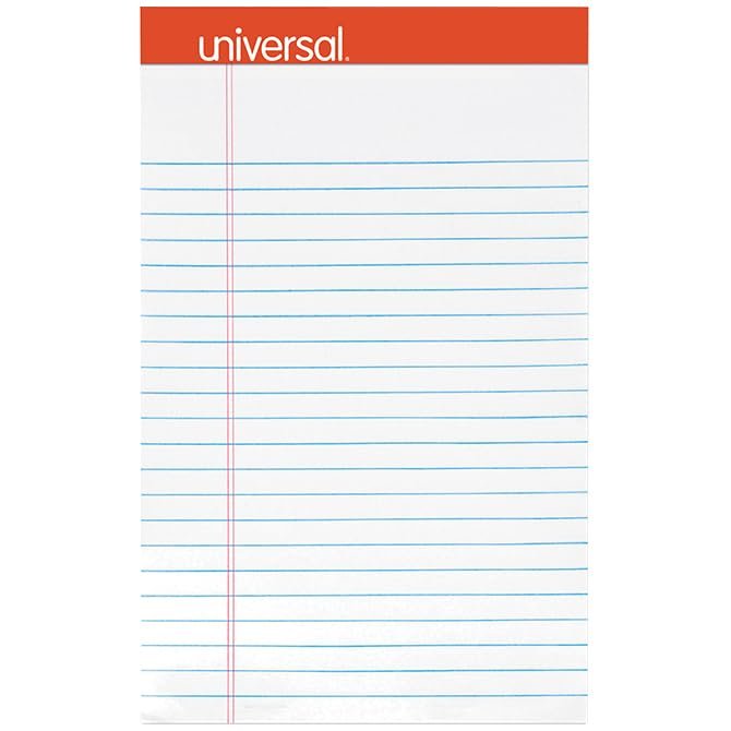 White Perforated Ruled Writing Pads 5" x 8" Paper 50 Sheets/Pad, 36 Pads