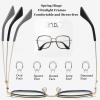 AOOLIA Stylish Square Reading Glasses for Women Men, TR90 Metal Eyeglasses Frame Reader, Blue Light Blocking Glasses Computer (Black, 3, x) view 4