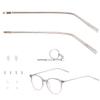 1 Pair Eyeglass Replacement Arm with Transparent Legs, Universal Glasses Arm Legs Replacement with Tools, Metal Glasses Replacement for Eyeglasses Repair (Gold) view 1
