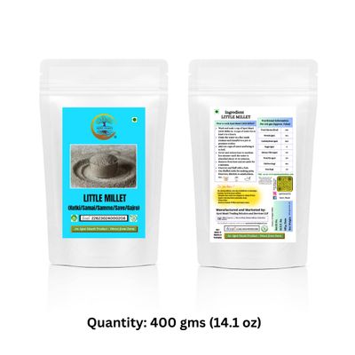 Apni Maati Little Millet, Whole Grain, Kutki/Samai/Samme/Save/Gajro/Shavan/Saamai/Sama Kannada, Gluten-free Millet Rice, Direct from Farm (400, Grams)