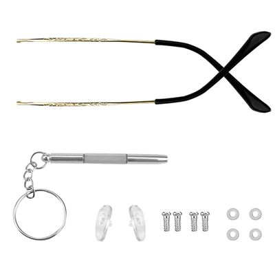 1 Pair Eyeglass Replacement Arm, Universal Vintage Glasses Arm Legs Replacement, Metal Glasses Replacement for Eyeglasses Repair (Gold)