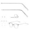 1 Pair Eyeglass Replacement Arm with Transparent Legs, Universal Glasses Arm Legs Replacement, Metal Glasses Replacement for Eyeglasses Repair (Silver) view 1