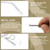 1 Pair Eyeglass Replacement Arm with Transparent Legs, Universal Glasses Arm Legs Replacement, Metal Glasses Replacement for Eyeglasses Repair (Silver) view 3