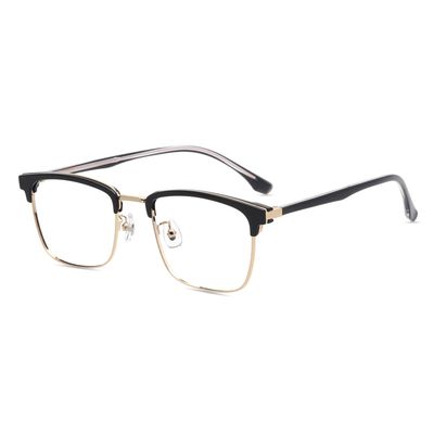 HELES Men Business Metal &TR Full Rim Single Vision Reading Glasses UV+420cut Blue Light Blocking Computer Eyeglasses Reader-Black&Gold||+3.25 Strength
