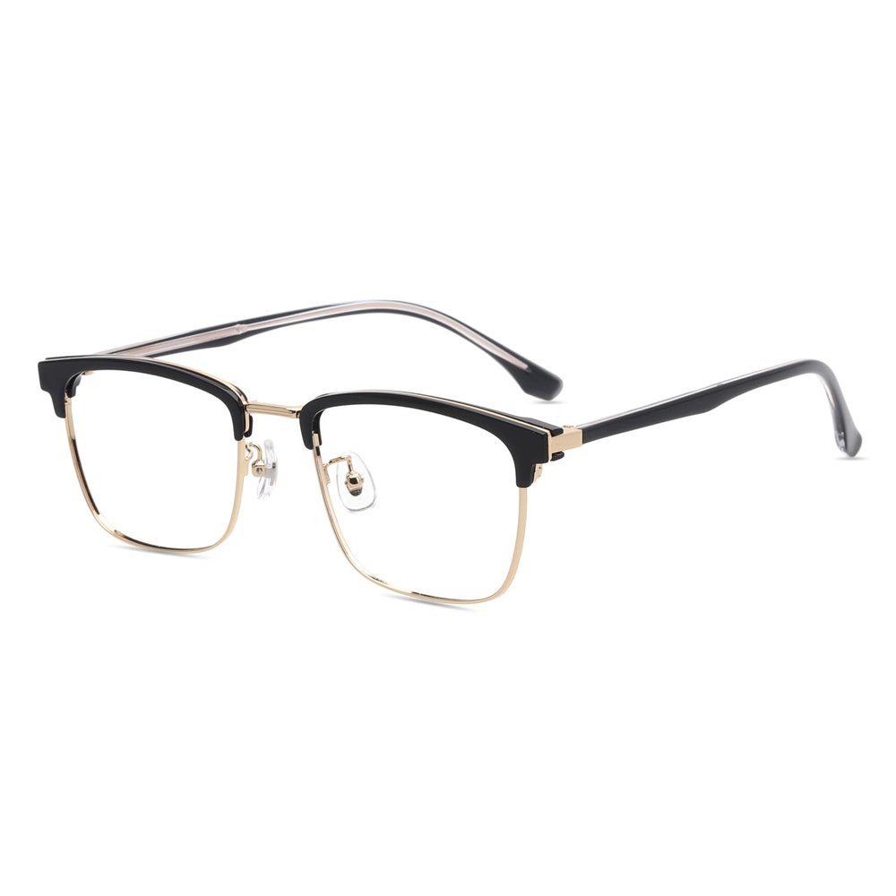 HELES Men Business Metal &TR Full Rim Single Vision Reading Glasses UV+420cut Blue Light Blocking Computer Eyeglasses Reader-Black&Gold||+3.25 Strength