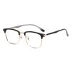 HELES Men Business Metal &TR Full Rim Single Vision Reading Glasses UV+420cut Blue Light Blocking Computer Eyeglasses Reader-Black&Gold||+3.25 Strength view 1