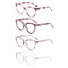 REAVEE 4 Pack Fashion Oversized Cat Eye Reading Glasses for Women, Large Cute Computer Blue Light Blocking Readers with Spring Hinge 1.75 view 2