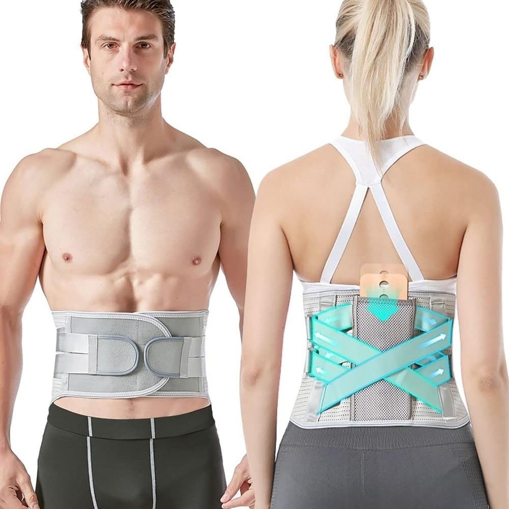Back Braces for Lower Back Pain Relief with Bionic Support Plate, Back Support Belt for Women Men, Adjustable Lumbar Decompression Belt for Herniated Disc, Sciatica, Scoliosis(M)