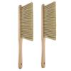 2Pcs Wooden Dust Brush with Handle, Soft Bristle Hand Broom for Sofa, Bed, Car, and Furniture Cleaning, 14.17 Inch view 1