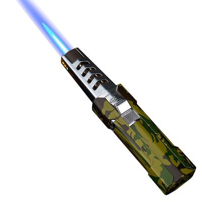 Windproof Turbine Torch Lighter, Refillable Butane Gas Lighter, Portable Metal Inflatable Windproof Jet Large Fire Power Lighter, Suitable for Candle Cigar Kitchen Outdoor Camping, Barbecue(T6)