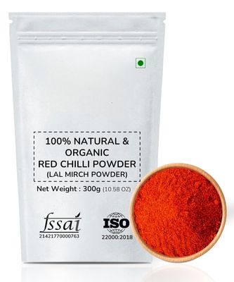 NineLife Basics Organic Red chilli Powder/Lal Mirch Powder Extra Hot Chilli Powder | No Addivatives & Chemical Free (Pack of 1) - 300 gm