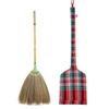 2 Sets of (2 Broom and 2 Storage Bag) Asian Natural Grass Broom Bamboo Stick Handle (Perfect for Sweeping Dirt, Dust, Debris view 2