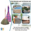 2 Sets of (2 Broom and 2 Storage Bag) Asian Natural Grass Broom Bamboo Stick Handle (Perfect for Sweeping Dirt, Dust, Debris view 3