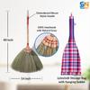 2 Sets of (2 Broom and 2 Storage Bag) Asian Natural Grass Broom Bamboo Stick Handle (Perfect for Sweeping Dirt, Dust, Debris view 4