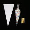100Pcs Cone Cellophane Bags, 7x15 Inch Cone Shaped Treat Bags with Twist Ties, Plastic Cellophane Bag for Treats, Popcorn, Candy, Party Favors view 4