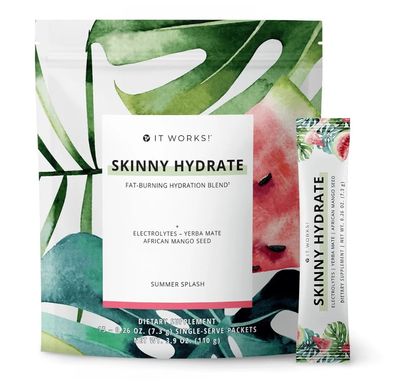 It Works! Skinny Hydrate - Summer Splash | Energizing & Replenishing Hydration Blend with Green Tea & Green Coffee Extracts | Wellness & Energy Support | 15 Single-Serve Packets (7.3g Each)