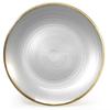 " OCCASIONS " 120 Plates Pack, Disposable Wedding Party Plastic Plates (10'' Dinner Plate, Belize in White Pearl & Gold) view 2