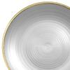" OCCASIONS " 120 Plates Pack, Disposable Wedding Party Plastic Plates (10'' Dinner Plate, Belize in White Pearl & Gold) view 3