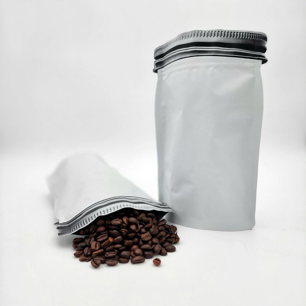 100 Pack White Jar Pouch 6" x 9" x 3.5" Stand Up Bag | Mylar Reclosable Heat Sealable,Stand-Up Pouch Bag | Coffee | Snack | Color: White