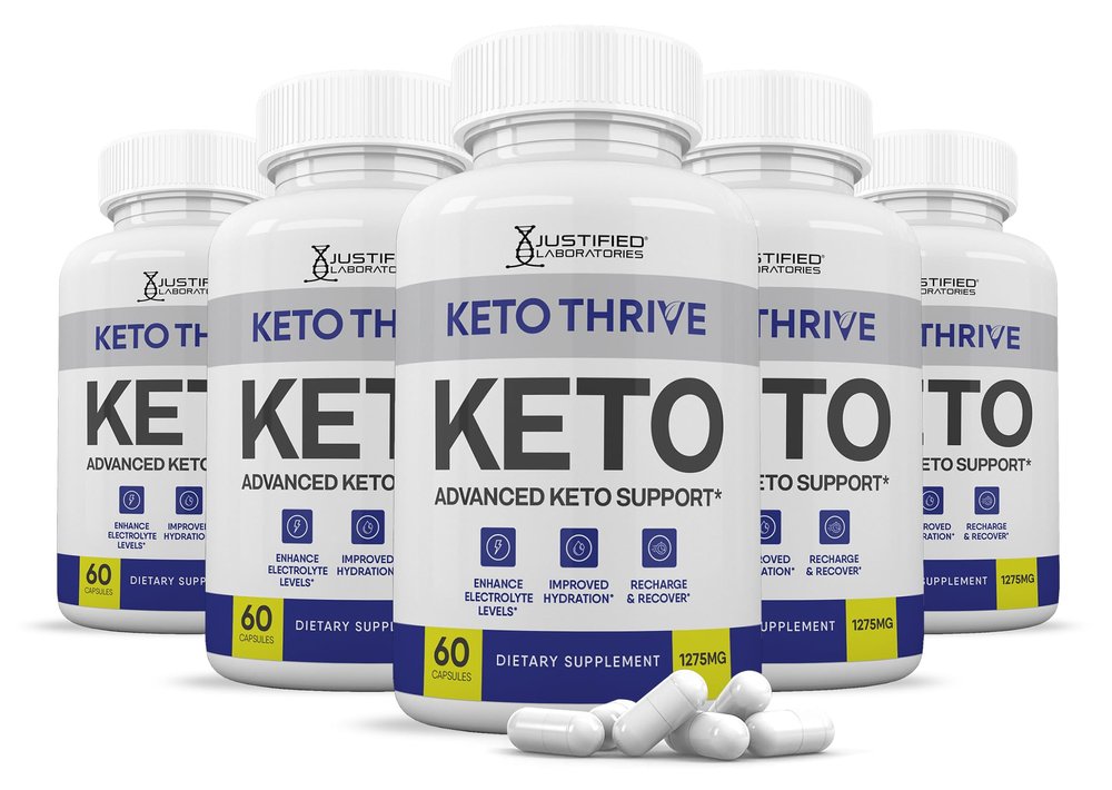 (5 Pack) Keto Thrive Keto ACV Pills 1275MG Keto Support Blend Capsule Alternative to Keto ACV Gummies Formulated with Apple Cider Vinegar Extra Virgin Olive Oil Powder Green Tea Leaf 300 Capsules