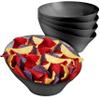 54oz Black Plastic Serving Bowls (4 Pack) Large Disposable Snack Bowl Candy Dishes, Buffet Containers, Chips, Popcorn, Snacks, Punch, Salad Bar, Parties, Office Desk, Bridal Shower, Party Supplies view 1
