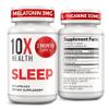 10X Health Sleep Supplements for Adults - 60 Capsules - Melatonin 3mg, L Theanine, Magnesium Supplement, Magnesium Oxide for Deep, Better Rest & Relaxation - 3-in-1 Natural Sleep Support view 1