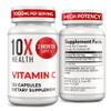 10X Health Vitamin C 1000mg - 120 Capsules Vitamin C, High Dose Ascorbic Acid for Immunity, Antioxidant Protection, Collagen & Tissue Support for Adults - VitaminC 1000 mg - Non-GMO, Gluten-Free view 1