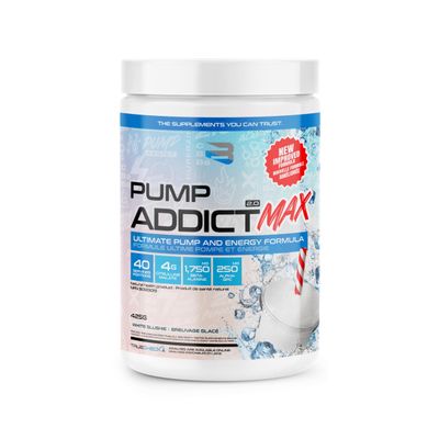Believe Supplements - Pump Addict Max Pre-Workout Powder - Enhanced Energy, Focus, and Endurance (40 Serving, White Slushie)
