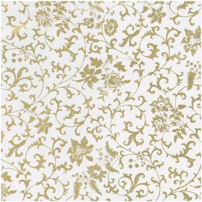 Caspari Flora Scrollwork Gift Wrap - One 30" x 8' Roll