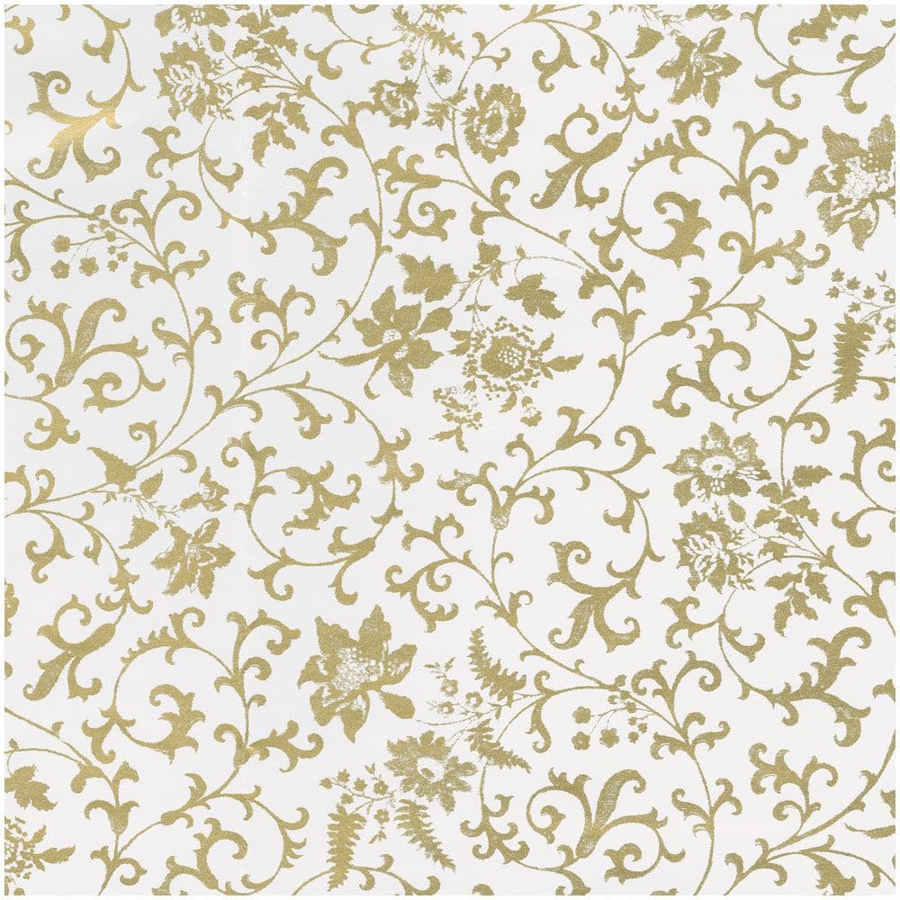Caspari Flora Scrollwork Gift Wrap - One 30" x 8' Roll