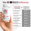 10X Health Vitamin D3 5000 IU & K2 MK7 - Menaquinone 7, High-Potency D3 K2 Vitamin Supplement for Bone Health, Heart and Teeth - 125 mcg Vitamin D & 90 mcg Vitamin K2-60 Capsules view 4