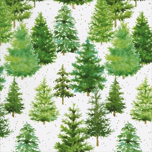 Caspari White Christmas Gift Wrap - Three 30" x 8' Roll