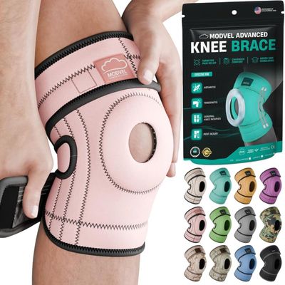 Modvel ELITE Knee Brace With Side Stabilizers & Patella Gel Pads for Maximum Knee Pain Support and Fast Recovery for Men and Women, Knee Pad for Running, Workout, Arthritis, Joint Recovery