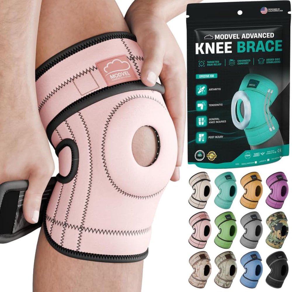 Modvel ELITE Knee Brace With Side Stabilizers & Patella Gel Pads for Maximum Knee Pain Support and Fast Recovery for Men and Women, Knee Pad for Running, Workout, Arthritis, Joint Recovery
