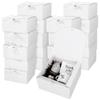 JarThenaAMCS 20Pcs White Gift Boxes with Lids Ribbons 8 x 8 x 4 Inch Bridesmaid Proposal Box with 100pcs Glue Points for Wedding Packaging Present Birthday Craft Snack Holiday Party Favors view 1