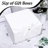 JarThenaAMCS 20Pcs White Gift Boxes with Lids Ribbons 8 x 8 x 4 Inch Bridesmaid Proposal Box with 100pcs Glue Points for Wedding Packaging Present Birthday Craft Snack Holiday Party Favors view 2