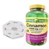 QUANTUM LEAP Weekly Pill Organizer, Includes a Spring Valley Cinnamon 1,000 mg, Dietary Supplement, 180 Capsules.