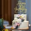 Bekaterea Golden Glitter Happy 20th Anniversary Cake Toppers - Wedding & Company Anniversary Party Decorations, Birthday Party Decorations Supplies view 1