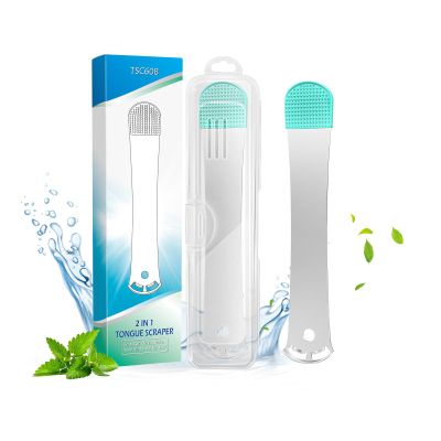 1pcs Tongue Scraper Cleaner, Moosec Bad Breath Treament Get Rid of White Tongue, 100% BPA Free