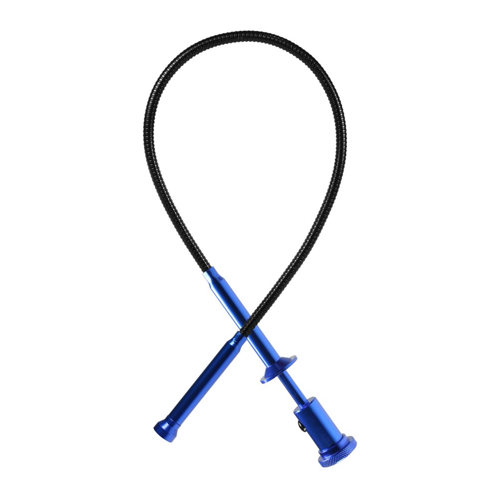 24.4 in Claw Grabber Tool,Bendable Hose Reacher Pickup with LED Light,4 Claw Picking Tool for Garbage Litter Pick Home Sink Drain and Metal Small Items. (Blue)