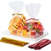 Aegero Cello Cellophane Treat Bags, 200 Pcs 4x6 Inches Clear Cellophane Bags with 200 Twist Ties for Gift Wrapping,Packaging Candies,Dessert,Bakery,Party Favors view 1