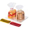 Aegero Cello Cellophane Treat Bags, 200 Pcs 5x7 Inches Clear Cellophane Bags with 200 Twist Ties for Gift Wrapping,Packaging Candies,Dessert,Bakery,Party Favors