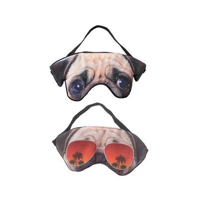 3D Cute Animal Funny Sleep Eye Mask for Men Women, Soft Plush Cat Dog Blindfold Sleeping Mask for Plane Travel Yoga Office Snap Nap Eye Cover Eyeshade (2 Pack)