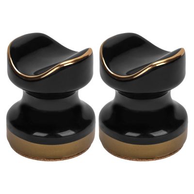 Linkidea 2 Pack Ceramics Cigar Holder, Single Cigar Holder Simple Luxury Cigar Stand Accessories for Men, Portable and Compact Cigar Rest (Black), LI9785