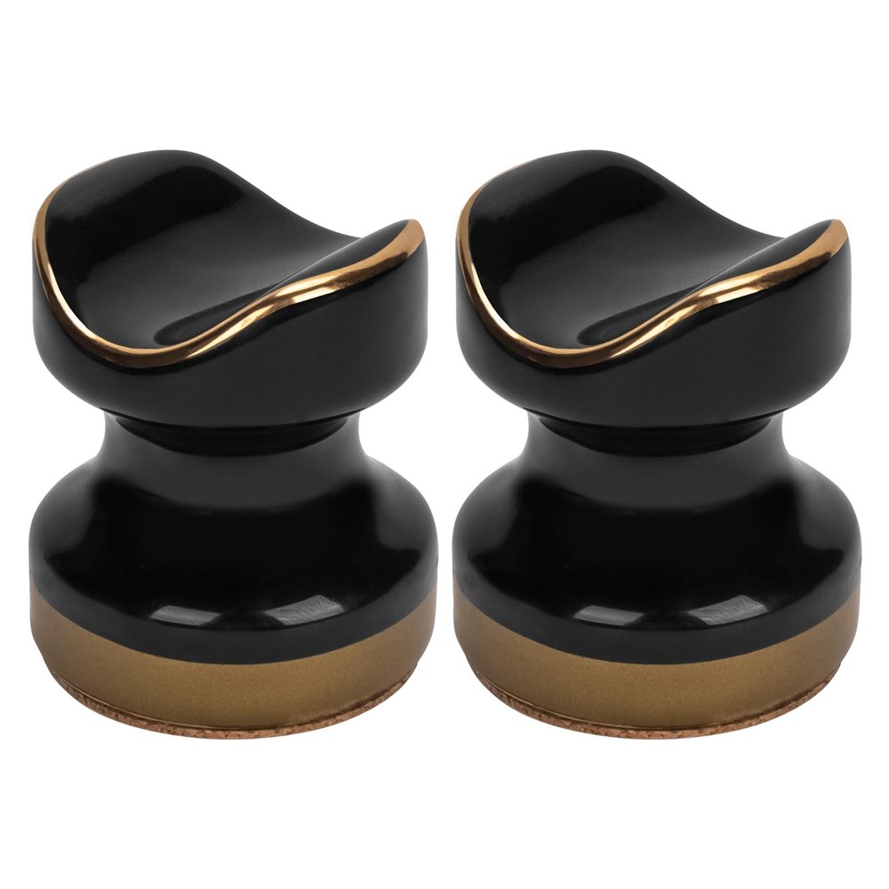 Linkidea 2 Pack Ceramics Cigar Holder, Single Cigar Holder Simple Luxury Cigar Stand Accessories for Men, Portable and Compact Cigar Rest (Black), LI9785