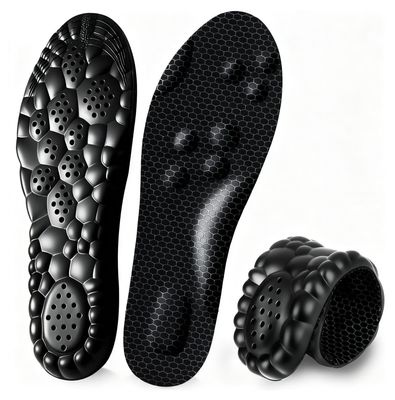 4D Cloud Insoles for Men and Women, Arch Support Insoles, Memory Foam Insoles, Shock Absorption and Cushioning Sports Shoe Insoles for Foot & Joint Support (X Men 9-10 | Women 10-11, Graphene Black)