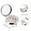 2Pcs Pill Box Small Pill Case for Purse or Pocket, Portable Cute Pill Container Metal Pill Box Decorative Medicine, Vitamin, Fish Oil and Supplements Holder Organizer (Silver&Gold) view 2