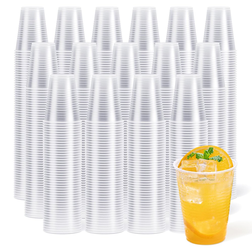 JOLLY CHEF 7 oz Clear Plastic Cups,7 Ounce Small Disposable Cups, Cold Party Drinking Tumblers for Tasting, Drinking and Party
