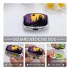 KLOPH Pill Box 2 Compartment Small Pill Case for Purse & Pocket Witch and Broom Square Pill Box Cute Vitamins Fish Oil Supplements Oil Storage Box Portable Pill Containe Travel Gift, Style-3-1 view 4