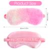 2 Pcs Plush Eye Mask Soft Sleeping Blindfold Eye Cover Comfortable Furry Faux Fur Sleeping Mask Satin Nap Night Eyeshade Cover for Women Men Gift (Purple, Red) view 2